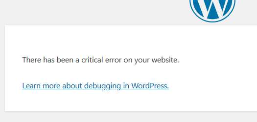 WordPress Critical Error